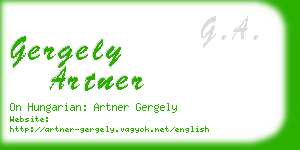 gergely artner business card